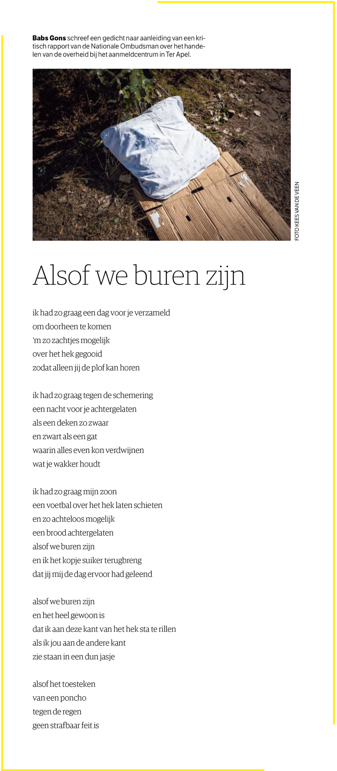 Babs Gons gedicht alsof we buren zijn