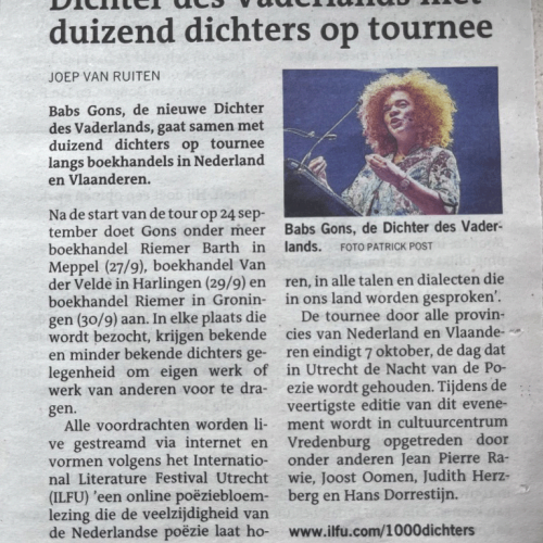 Babs Gons 1000 dichters tour