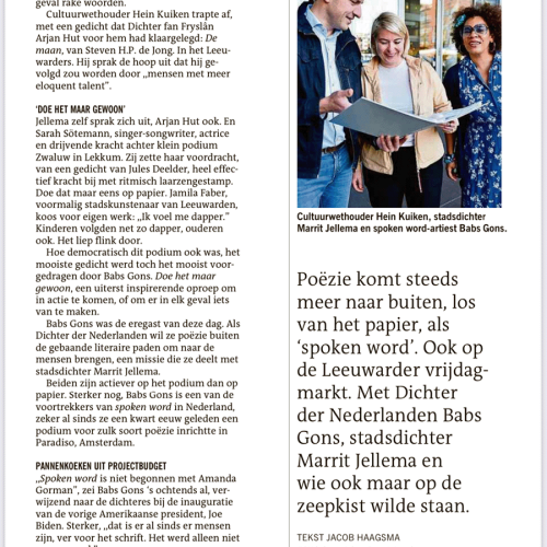 Babs Gons Spoken word op de vrijdagmarkt