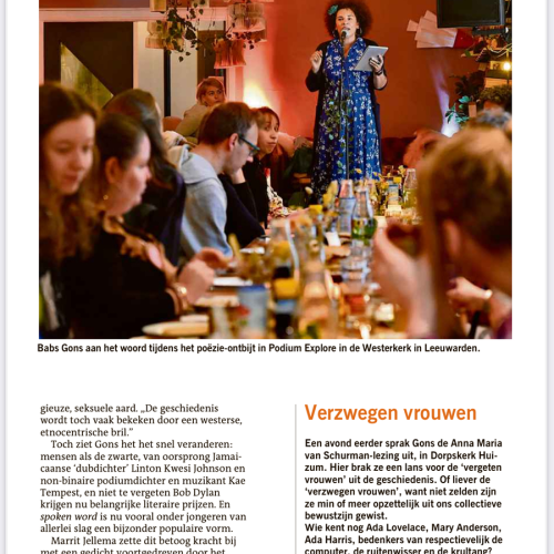 Babs Gons Spoken word op de vrijdagmarkt