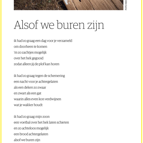 Babs Gons gedicht alsof we buren zijn